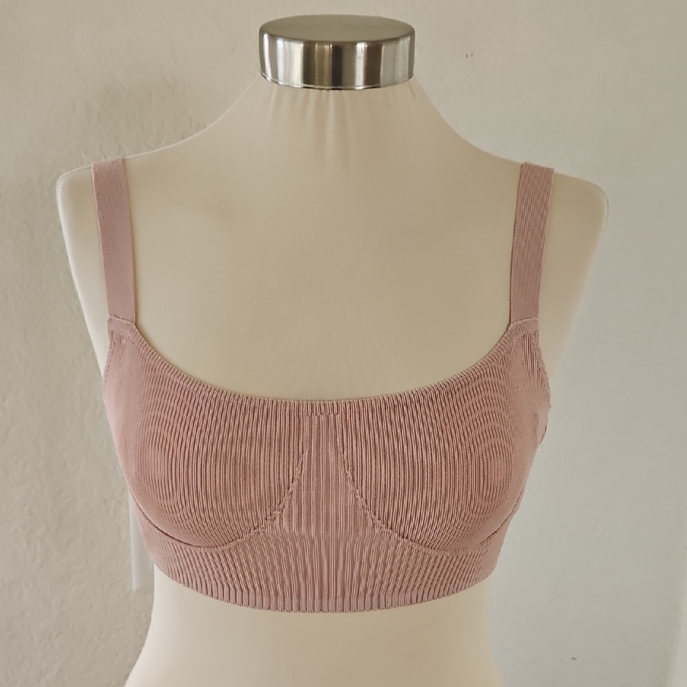 Zara Ribbed Blush Bralette